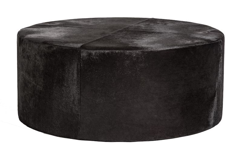 Alder & Tweed St Francis Large Ottoman in Ebony Leather, Image 1