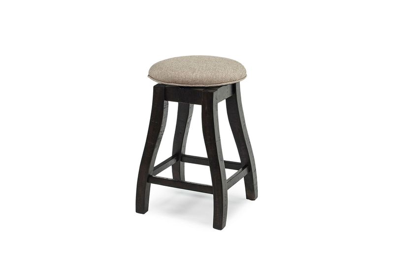 Stone Counter Height Stool in Charcoal, Upholstered, Swivel, Image 1