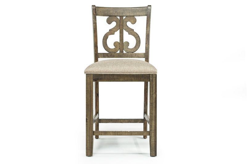 Stone Counter Height Stool in Light Gray, Harp, Image 2