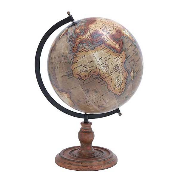 Tuscano Metal Wood Globe, Image 1 Tuscano Metal Wood Globe, Image 1