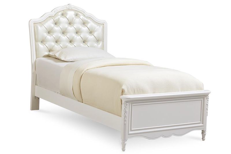 Sweetheart Upholstered Panel Bed in White, Twin, Image 1