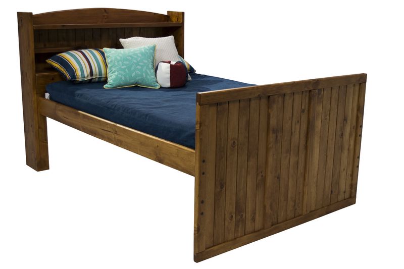 Young Pioneer Bookcase Bed in Natural, Full Mor Furniture