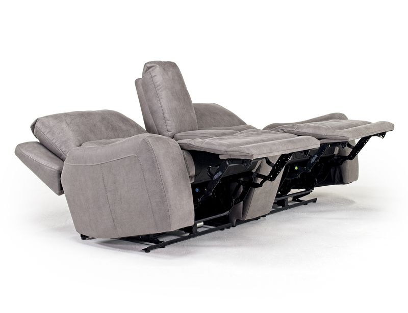 Mason 2 Power Console Loveseat in Macke Light Gray