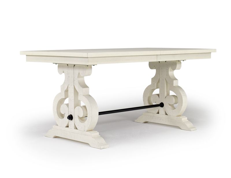 Stone Counter Height Extendable Dining Table in White Mor Furniture