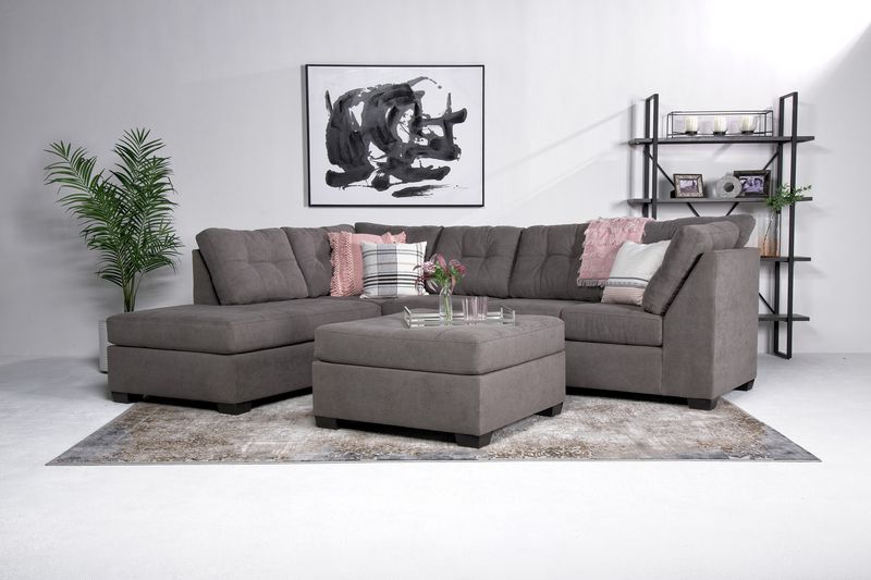 Riviera Sofa Chaise Sectional in Gray, Left Facing Mor Furniture