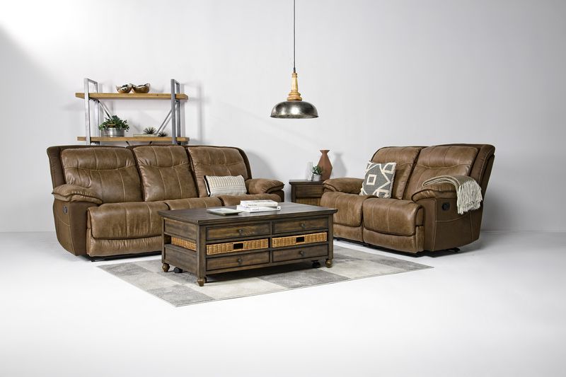 Bubba Reclining Sofa & Loveseat in Brown Mor Furniture
