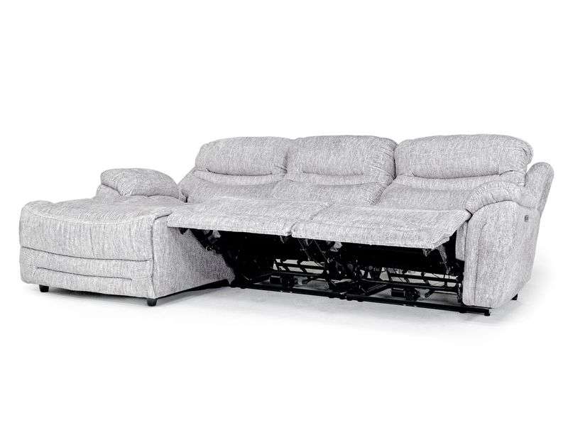 Cavala Sofa Chaise in Dove, Left Facing Angled Reclined