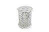 Carved Drum Accent Table in White, Image 2