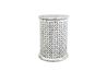 Carved Drum Accent Table in White, Image 1