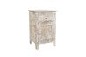 Hand Carved End Table in White, Image 1