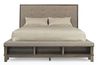 Cagney Upholstered Panel Bed w/ Storage in Gray, Eastern King, Image 2