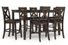 Palm Springs Counter Height Dining Table & 6 Stools in Brown, Image 2