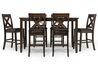 Palm Springs Counter Height Dining Table & 6 Stools in Brown, Image 3