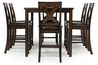 Palm Springs Counter Height Dining Table & 6 Stools in Brown, Image 4