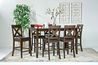 Palm Springs Counter Height Dining Table & 6 Stools in Brown, Image 1