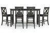 Palm Springs Counter Height Dining Table & 6 Stools in Gray, Image 3