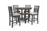 Gia Round Counter Height Dining Table & 4 Stools in Gray, Image 1
