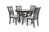 Gia Round Dining Table & 4 Chairs in Gray, Image 1