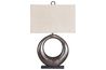 Saria Metal Table Lamp in Antique Silver Finish, Image 1