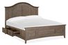 Bay Creek Arch Panel Bed w/ Storage in Light Gray, California King, Image 4
