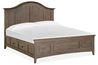 Bay Creek Arch Panel Bed w/ Storage in Light Gray, California King, Image 1
