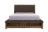 Cagney Upholstered Panel Bed w/ Storage in Brown, Eastern King, Image 2