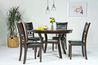 Gia Round Dining Table & 4 Chairs in Dark Brown, Image 1