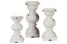 Devorah Ceramic Candleholders in White, Set of 3, Image 1
