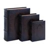 Antique Leather Book Boxes, Set of 3, Image 1