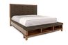 Cagney Upholstered Panel Bed w/ Storage in Brown, Eastern King, Image 1