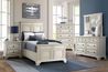 Calloway Panel Bed, Dresser, Mirror & Nightstand in White, Full, Image 1