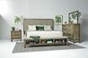 Cagney Upholstered Panel Bed w/ Storage, Dresser & Mirror in Gray, Eastern King, Image 1