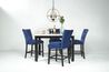 Francisco Square Counter Height Dining Table & 4 Stools in White/Blue, Image 1