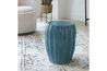 Harbor Blue Outdoor Stool, Styled