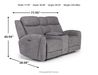 Mia 2 Power Console Loveseat, Angle