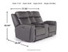 Mia 2 Power Console Loveseat, Angle