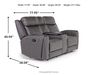 Mia Reclining Console Loveseat, Angle