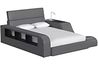 Valari Bed w Side Bookcase, Gray