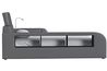 Valari Bed w Side Bookcase, Gray