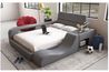 Valari Bed w Side Bookcase, Gray