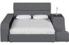Valari Bed w Side Bookcase, Gray