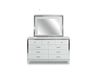 Valentino Panel Bed, Dresser, Mirror & Nightstand in White, Twin
