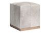 Alder & Tweed Felix Small Ottoman in Frosted Leather, Image 1