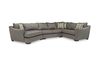 Brazil Tux Loveseat Cuddler Sectional in Titanium, Left Facing, Gel, Image 2