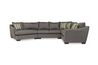 Brazil Tux Loveseat Cuddler Sectional in Titanium, Left Facing, Gel, Image 3