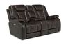 Malibu 3 Power Wireless Console Loveseat in Chocolate Leather, Image 1