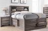 Remi Bookcase Bed w/ Storage in Gray, Queen, Image 3