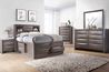 Remi Bookcase Bed w/ Storage in Gray, Queen, Image 4