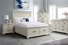 Slater Panel Bed w/ Storage in White, California King, Image 3