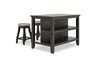 Stone Counter Height Stool in Charcoal, Upholstered, Swivel, Image 2